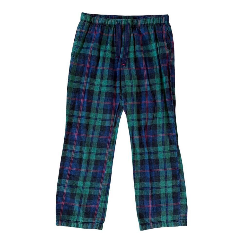 Women's Green Blue Red Tartan Christmas Plaid Flannel PJs Pajama Pants Old Navy